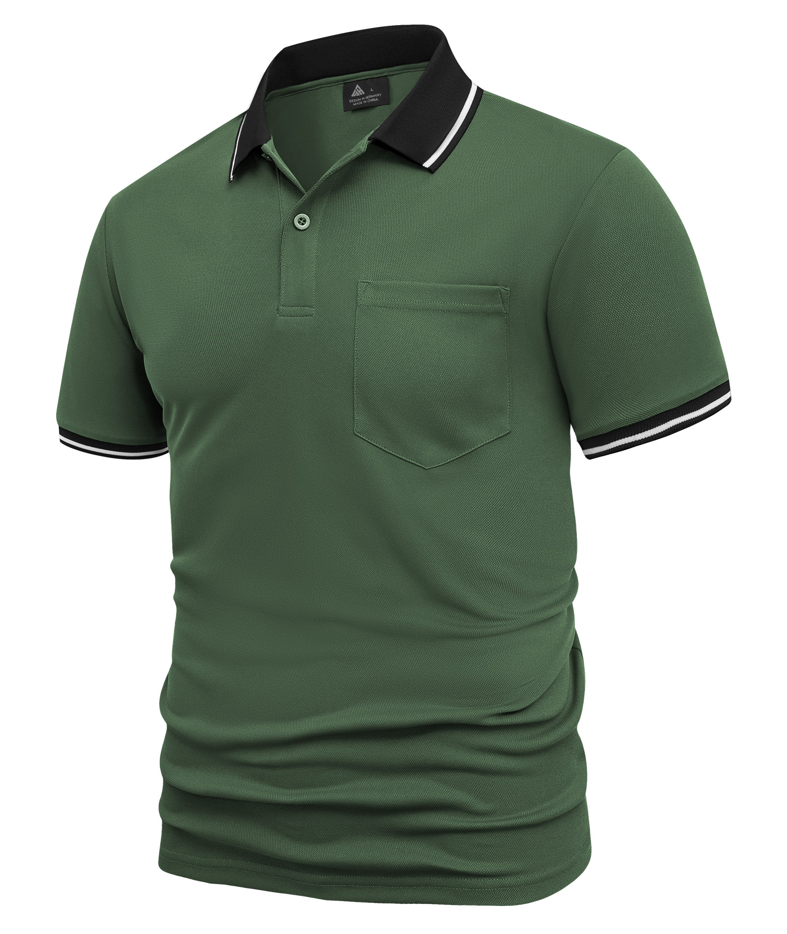 ZITY Men's Contrast Collar Slim Fit Polo Shirt-CUMPO05144