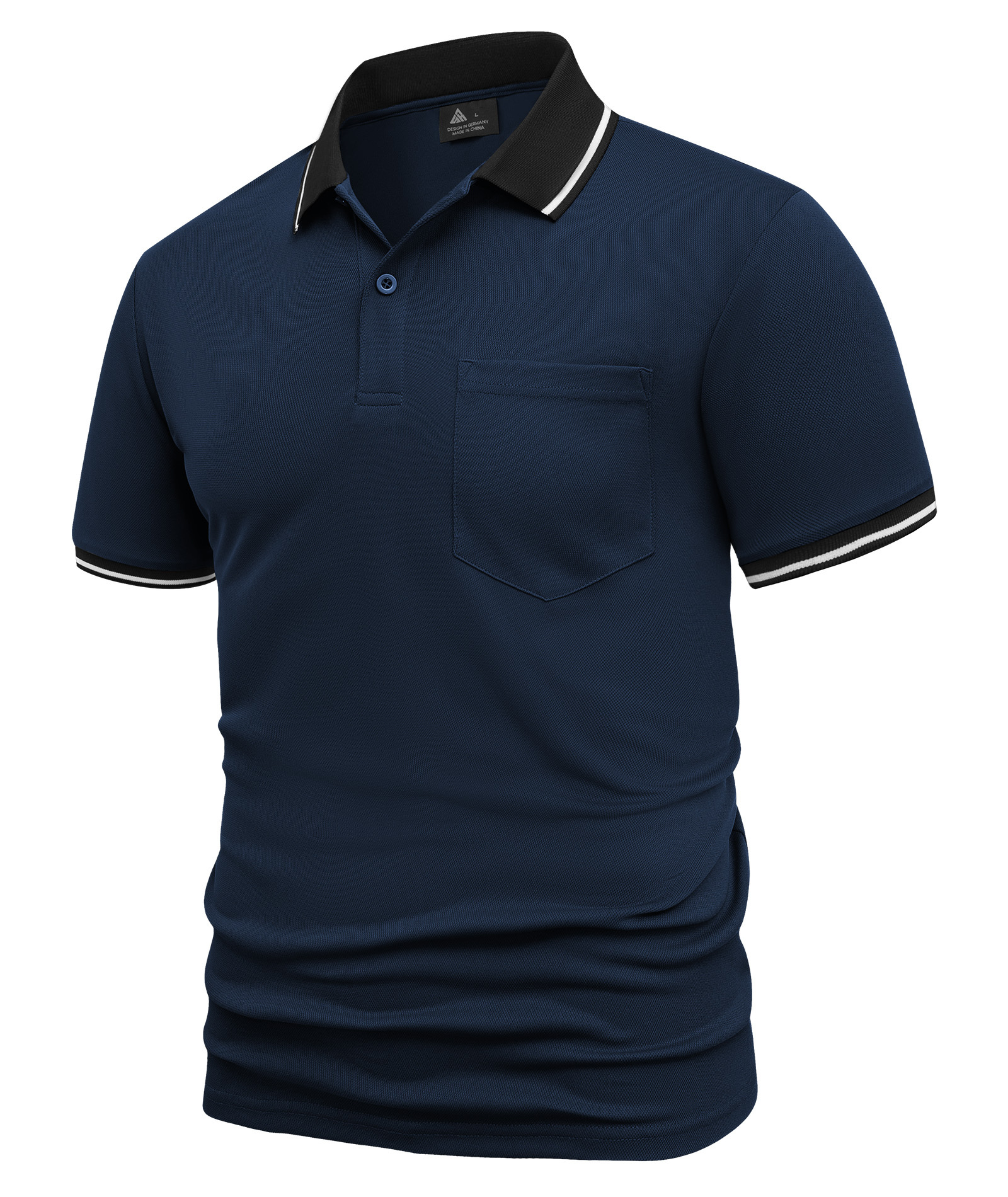 ZITY Men's Contrast Collar Slim Fit Polo Shirt-CUMPO05144