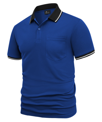ZITY Men's Contrast Collar Slim Fit Polo Shirt-CUMPO05144