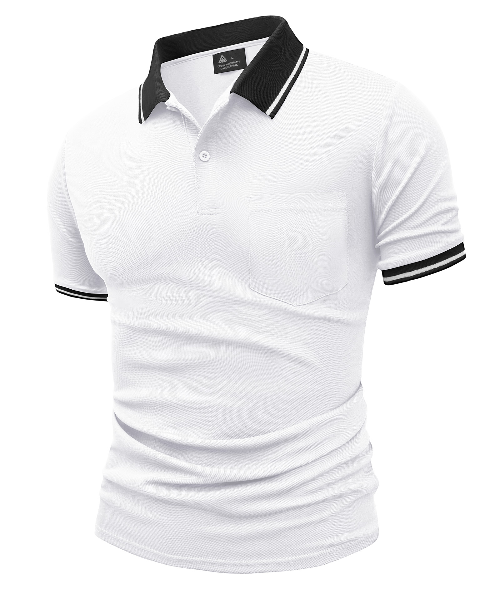 ZITY Men's Contrast Collar Slim Fit Polo Shirt-CUMPO05144