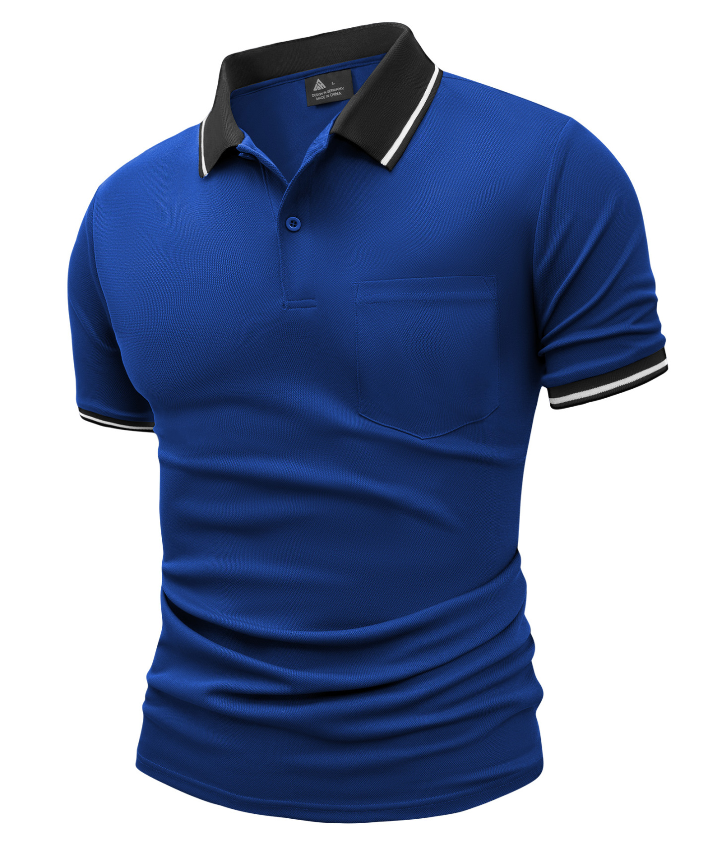 ZITY Men's Contrast Collar Slim Fit Polo Shirt-CUMPO05144