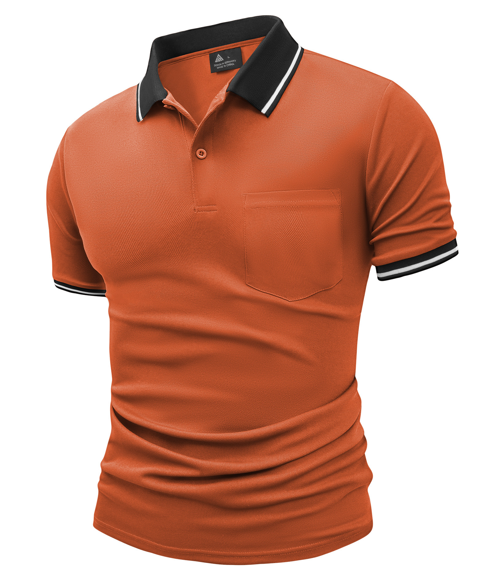 ZITY Men's Contrast Collar Slim Fit Polo Shirt-CUMPO05144