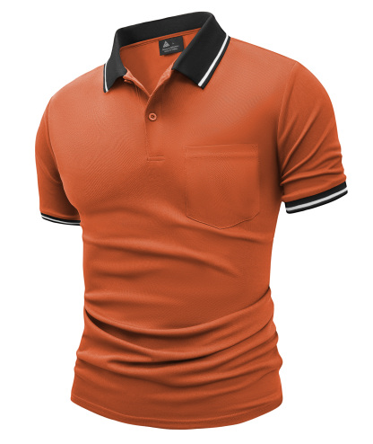 ZITY Men's Contrast Collar Slim Fit Polo Shirt-CUMPO05144