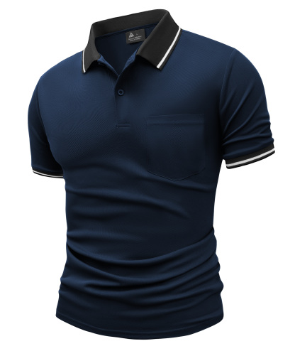 ZITY Men's Contrast Collar Slim Fit Polo Shirt-CUMPO05144