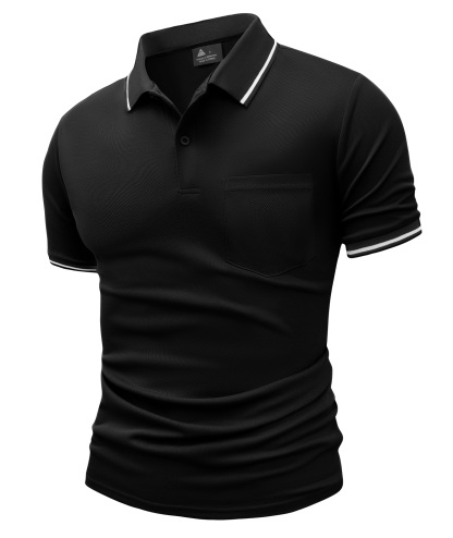 ZITY Men's Contrast Collar Slim Fit Polo Shirt-CUMPO05144