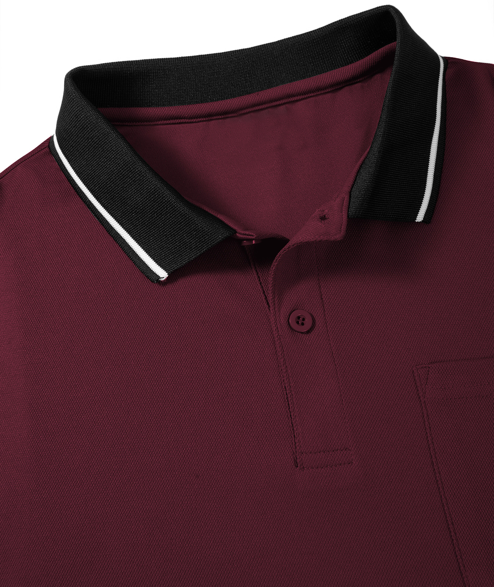 Men's Contrast Collar Slim Fit Polo Shirt