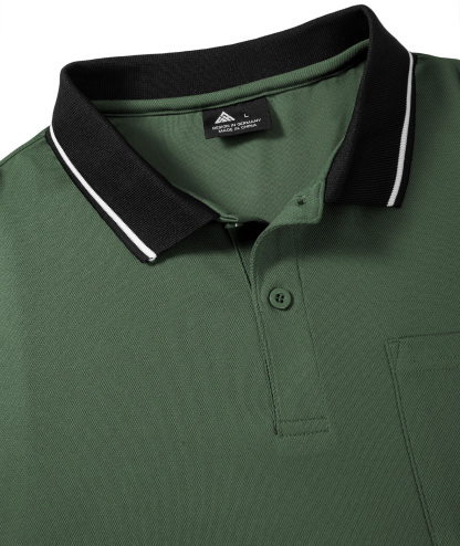 ZITY Men's Contrast Collar Slim Fit Polo Shirt-CUMPO05144