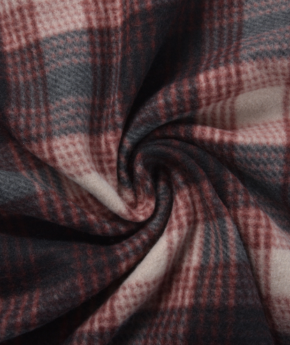 ZITY Men's Full Zipper Drawstring Plaid Fleece Hoodie-AUMFH00570