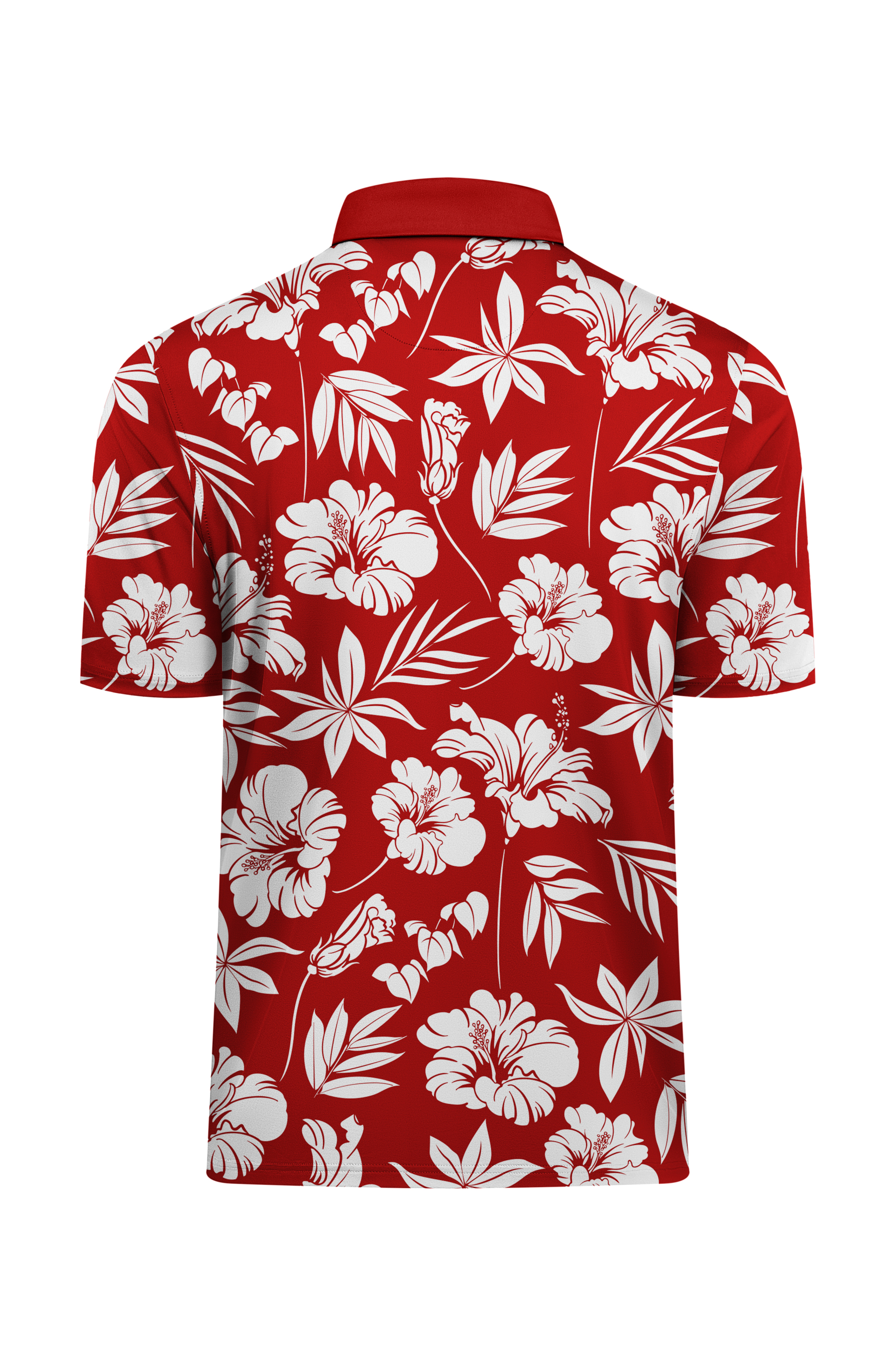 ZITY Men's Hawaiian Flower Print Polo Shirts-CUMPO05190