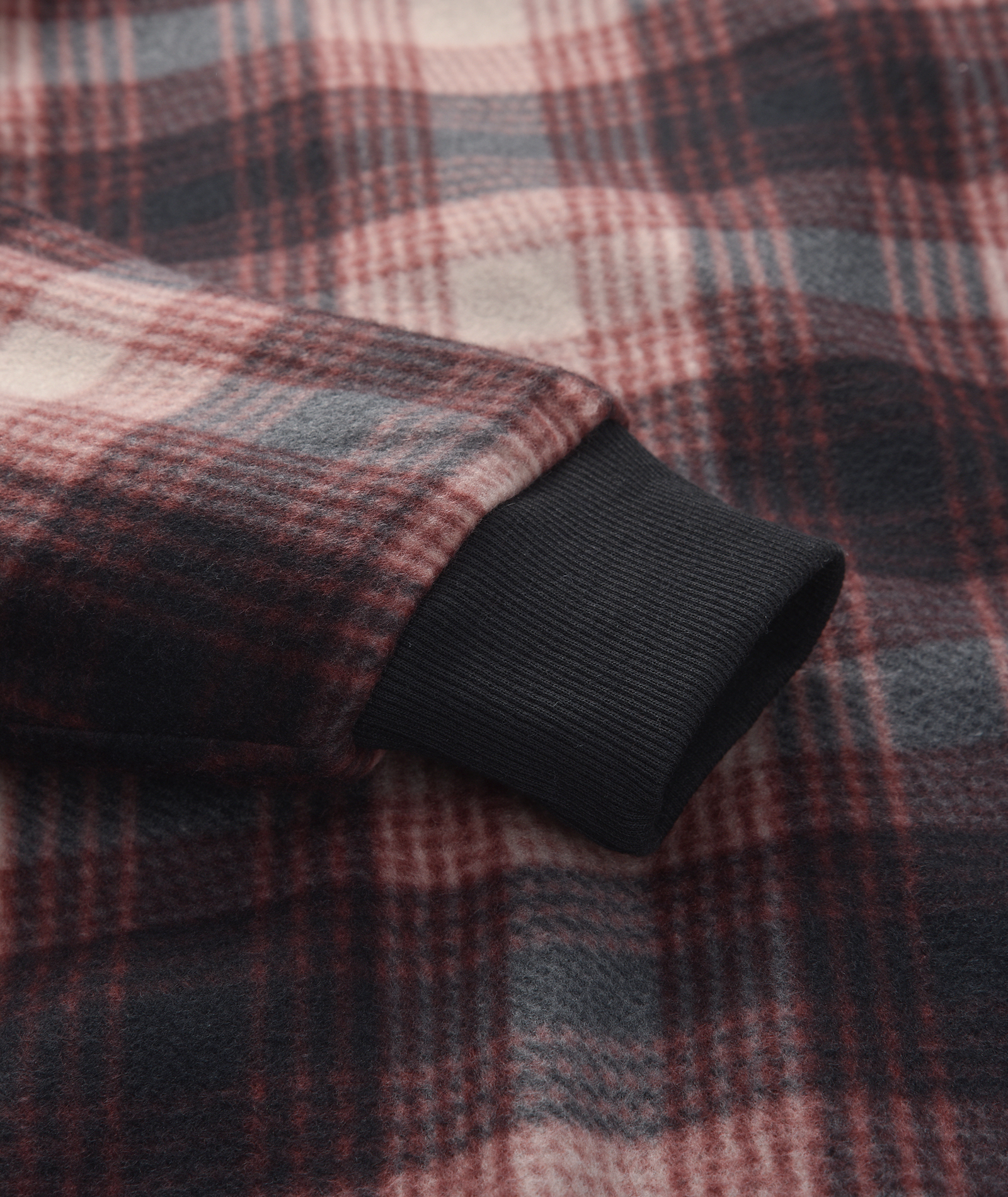 ZITY Men's Full Zipper Drawstring Plaid Fleece Hoodie-AUMFH00570