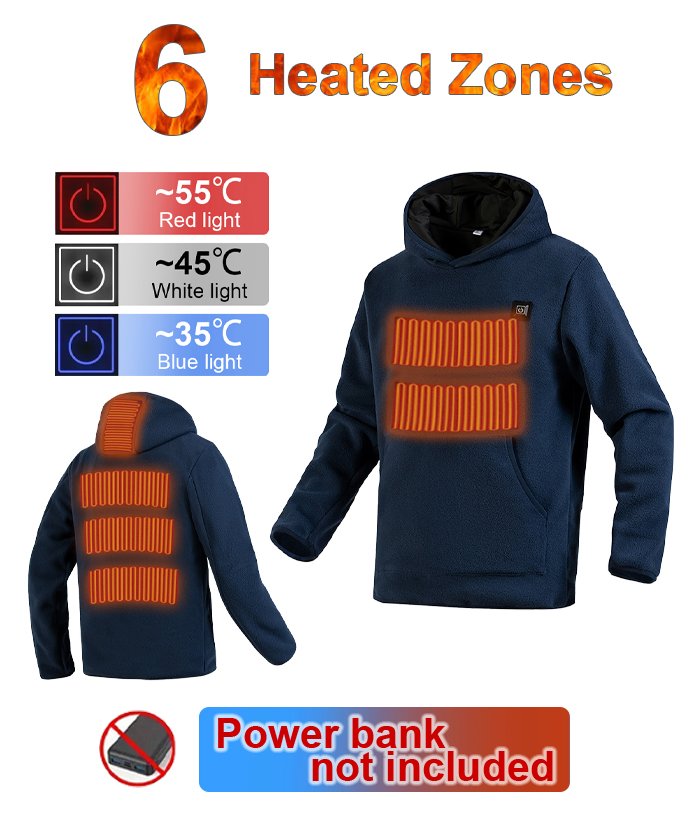 Men's 6 Heating Zones Heated Pullover Hoodie-DUMCO05688