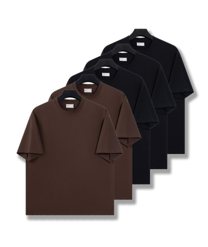 5-Pack Unisex Premium 8.85 oz/yd² Heavyweight Ribbed Cotton T-Shirts-DZUHE00164