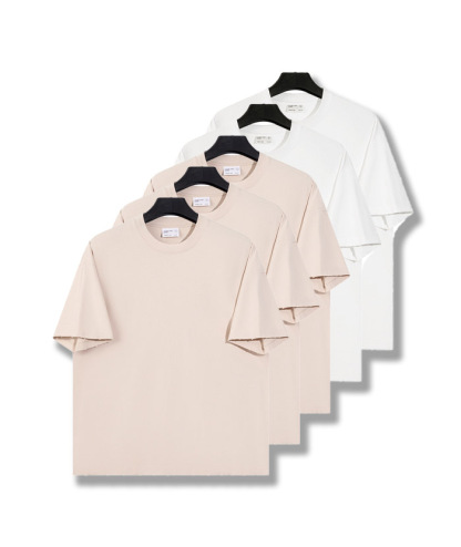 5-Pack Unisex Premium 8.85 oz/yd² Heavyweight Ribbed Cotton T-Shirts-DZUHE00164