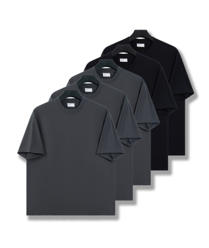 5-Pack Unisex Premium 8.85 oz/yd² Heavyweight Ribbed Cotton T-Shirts-DZUHE00164