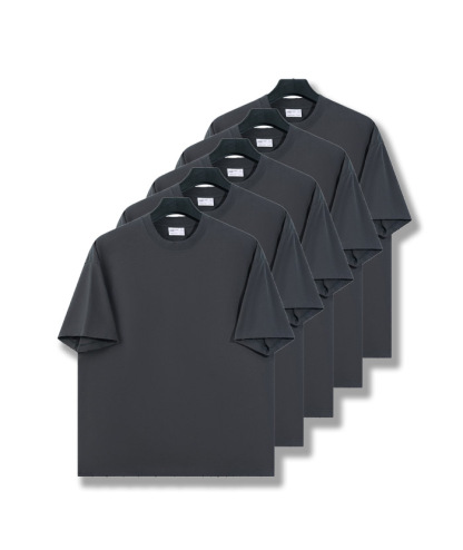 5-Pack Unisex Premium 8.85 oz/yd² Heavyweight Ribbed Cotton T-Shirts-DZUHE00164