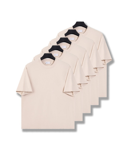 5-Pack Unisex Premium 8.85 oz/yd² Heavyweight Ribbed Cotton T-Shirts-DZUHE00164