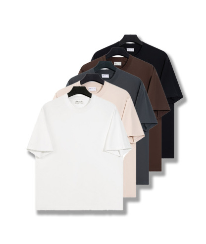 5-Pack Unisex Premium 8.85 oz/yd² Heavyweight Ribbed Cotton T-Shirts-DZUHE00164