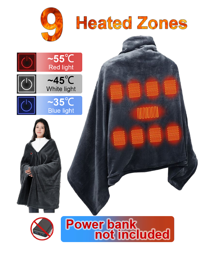 Women's Electric 9-Zone Heated Shawl Blanket-DUYMT05637