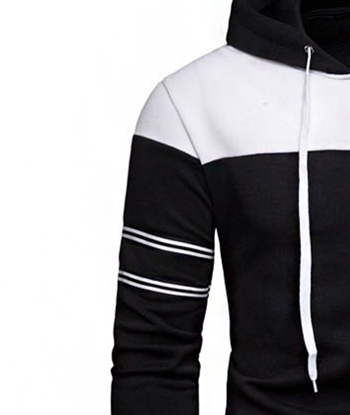 ZITY Men's Long Sleeve Full Zip Up Color Block Outwear Hoodie-DUMFH04958|Zitysports
