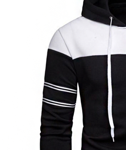 ZITY Men's Long Sleeve Full Zip Up Color Block Outwear Hoodie-DUMFH04958|Zitysports