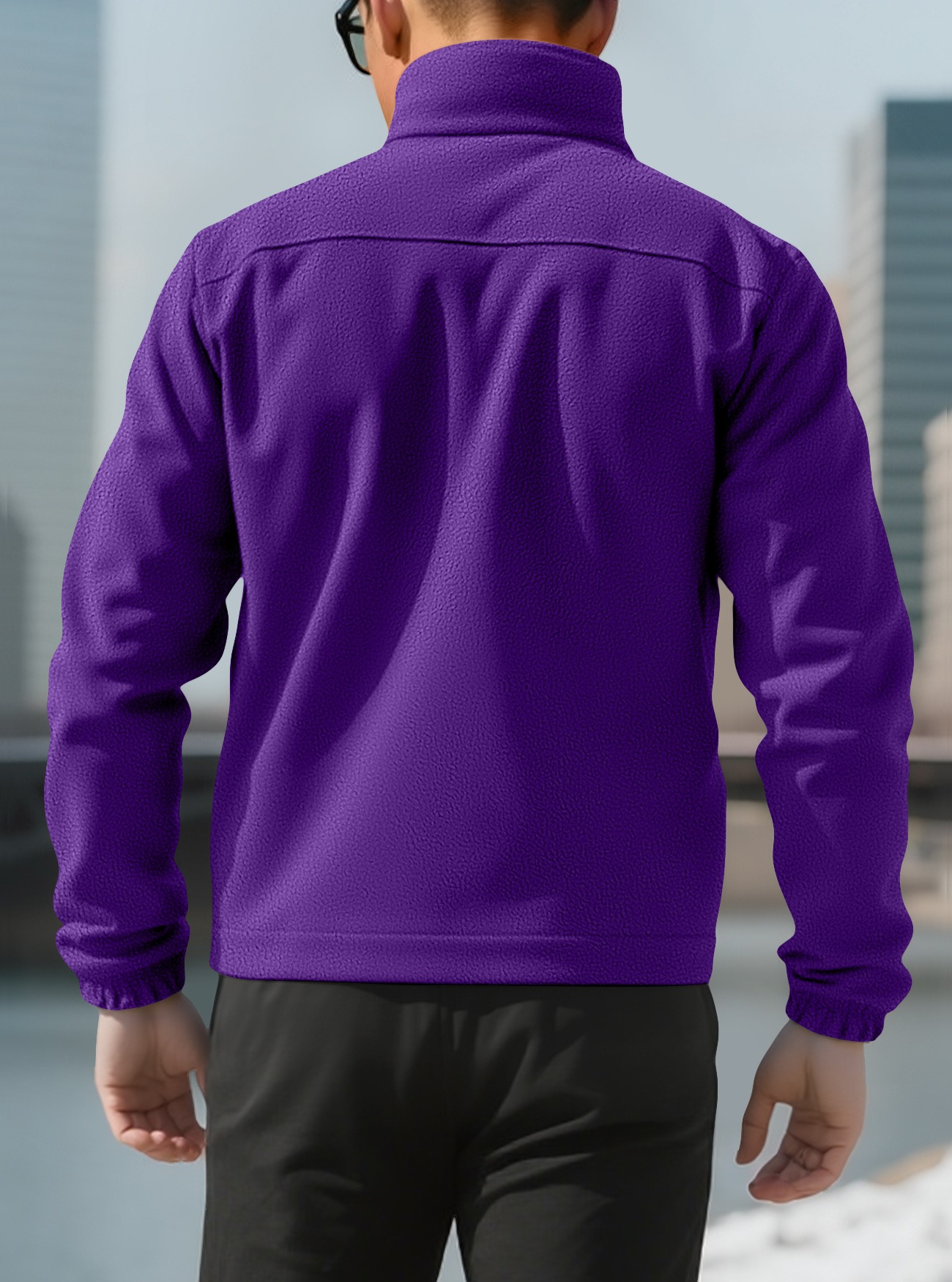 ZITY Men’s Fleece Jackets American Style Thickened Stand Collar Cardigan Hoodie