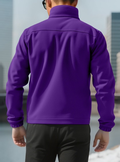 ZITY Men’s Fleece Jackets American Style Thickened Stand Collar Cardigan Hoodie