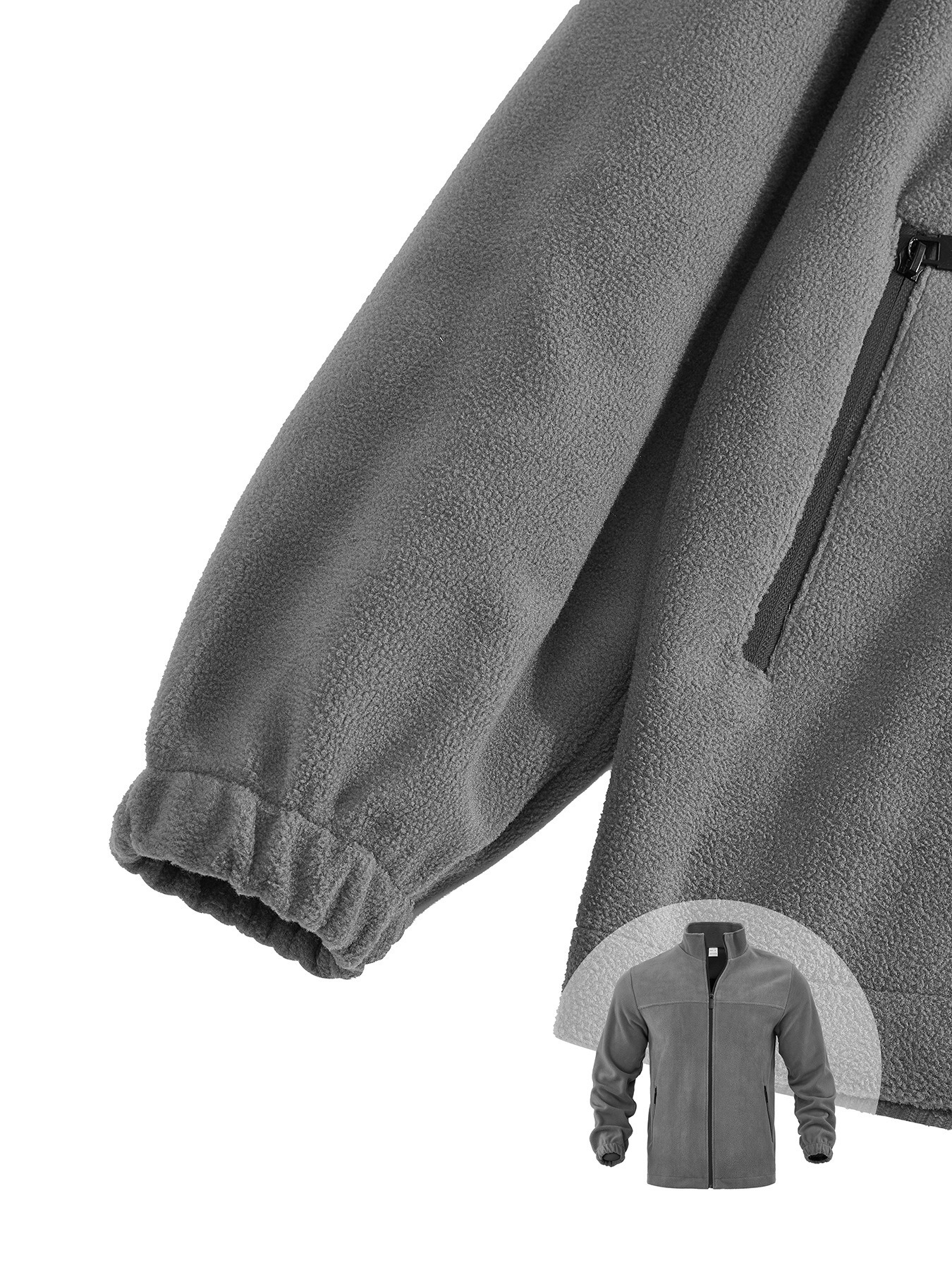 ZITY Men’s Jackets Fleece Zipper Stand Collar Outdoor Pullover Spring Autumn Winter