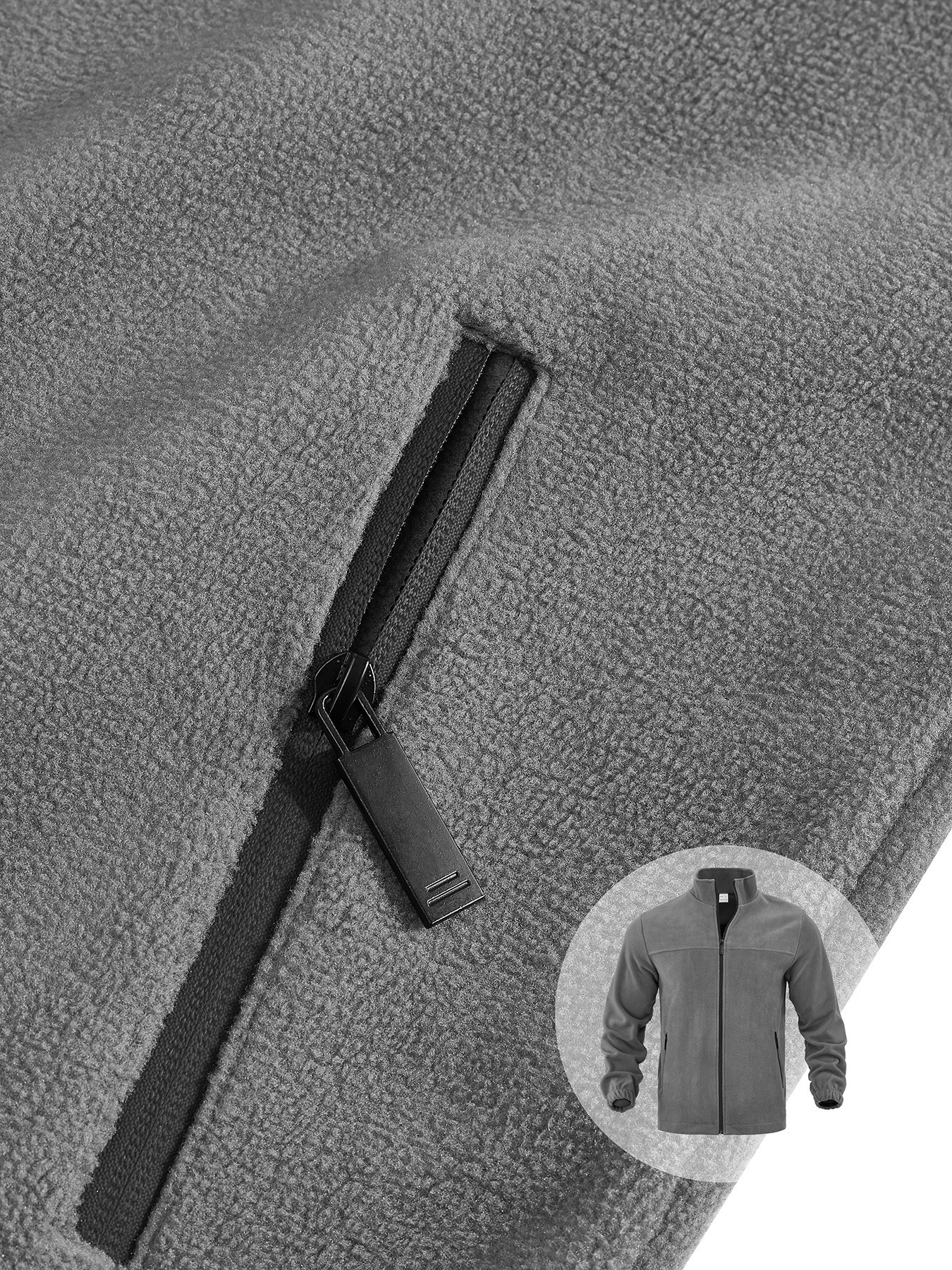 ZITY Men’s Jackets Fleece Zipper Stand Collar Outdoor Pullover Spring Autumn Winter