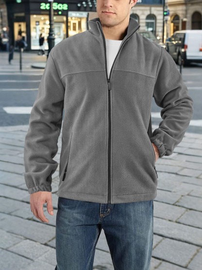 ZITY Men’s Jackets Fleece Zipper Stand Collar Outdoor Pullover Spring Autumn Winter