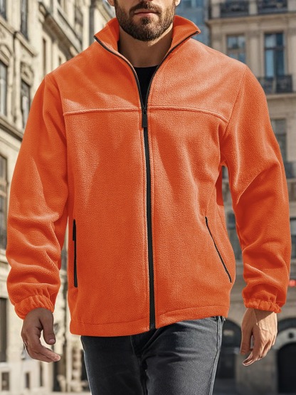 ZITY Men’s Jackets Fleece Zipper Stand Collar Outdoor Pullover Spring Autumn Winter