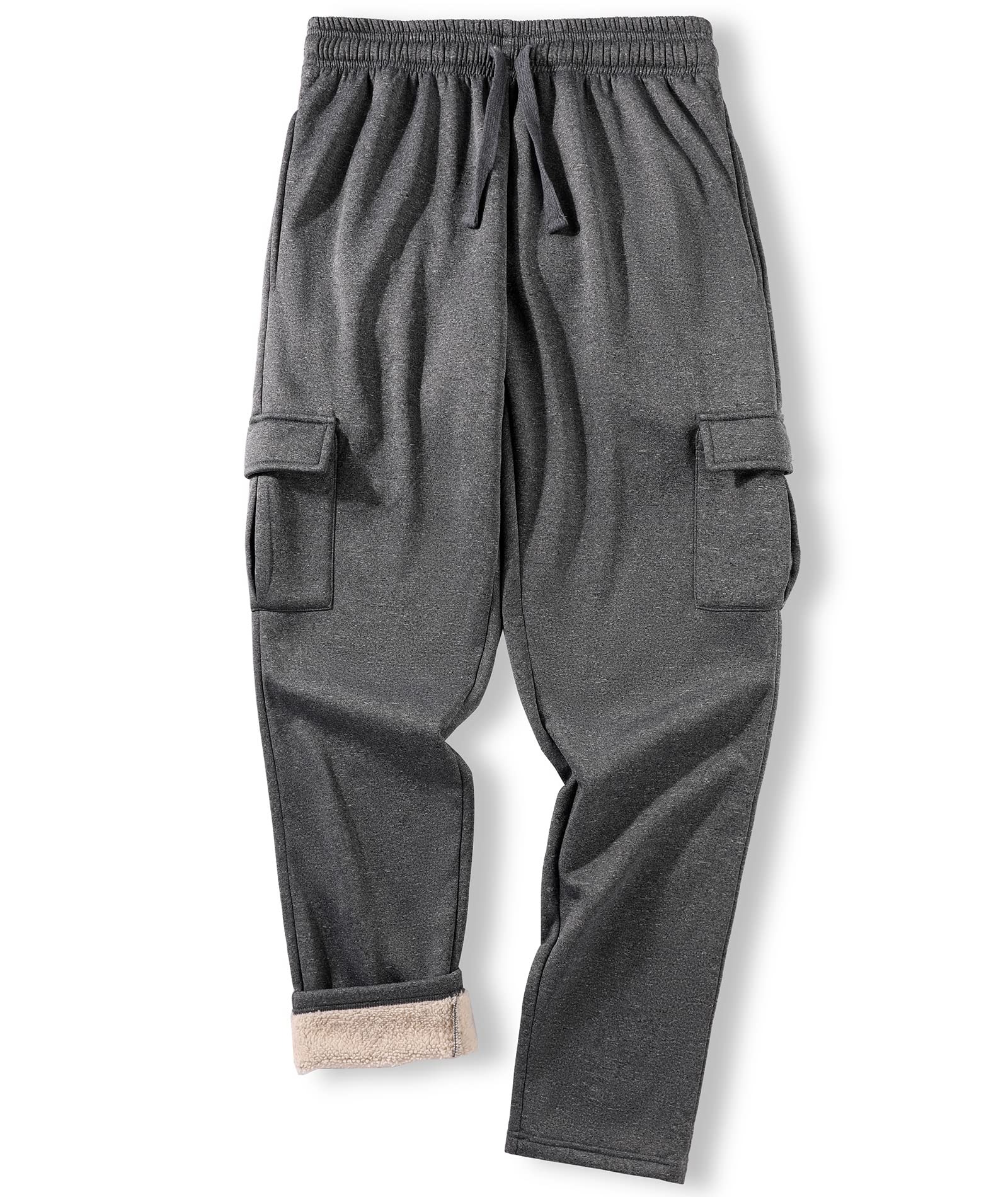 G Men’s Warm Sherpa Lined Fleece Pants Winter Fleece Trouser Pants with Pockets