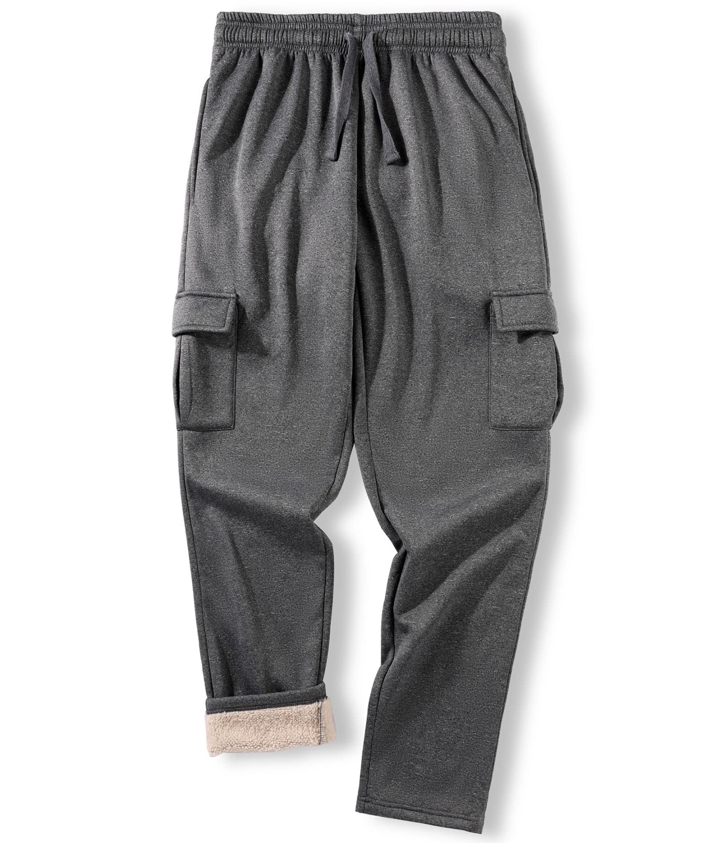 Men’s Warm Sherpa Lined Winter Fleece Trouser Pants with Pockets | G