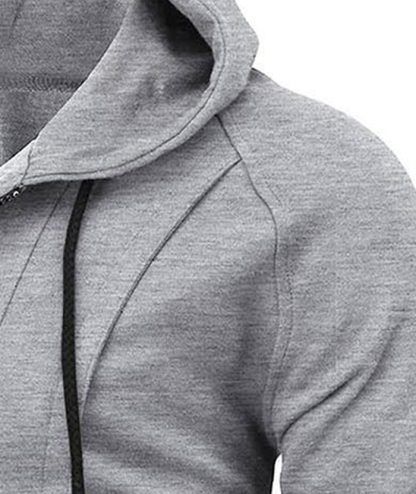 Men's Lightweight Long Sleeve Solid Color Full Zip Up Hoodie-DUMFH05025|Zitysports