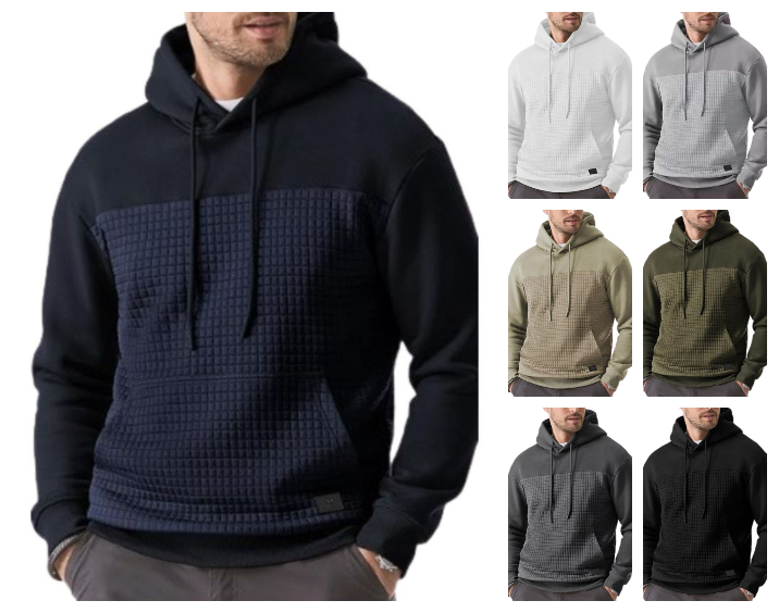 Men's Fleece Waffle Block Hoodie