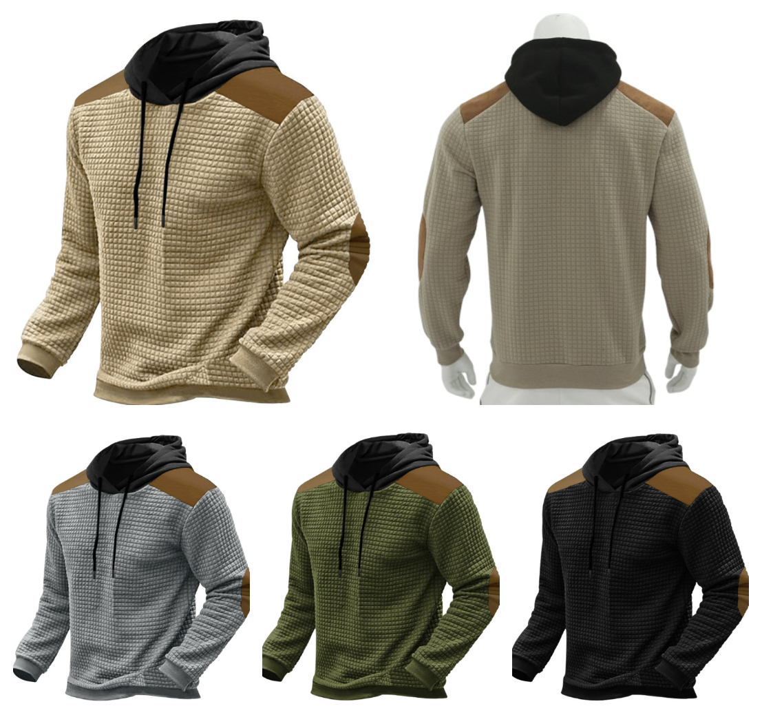Men's Color Block Waffle Hoodie