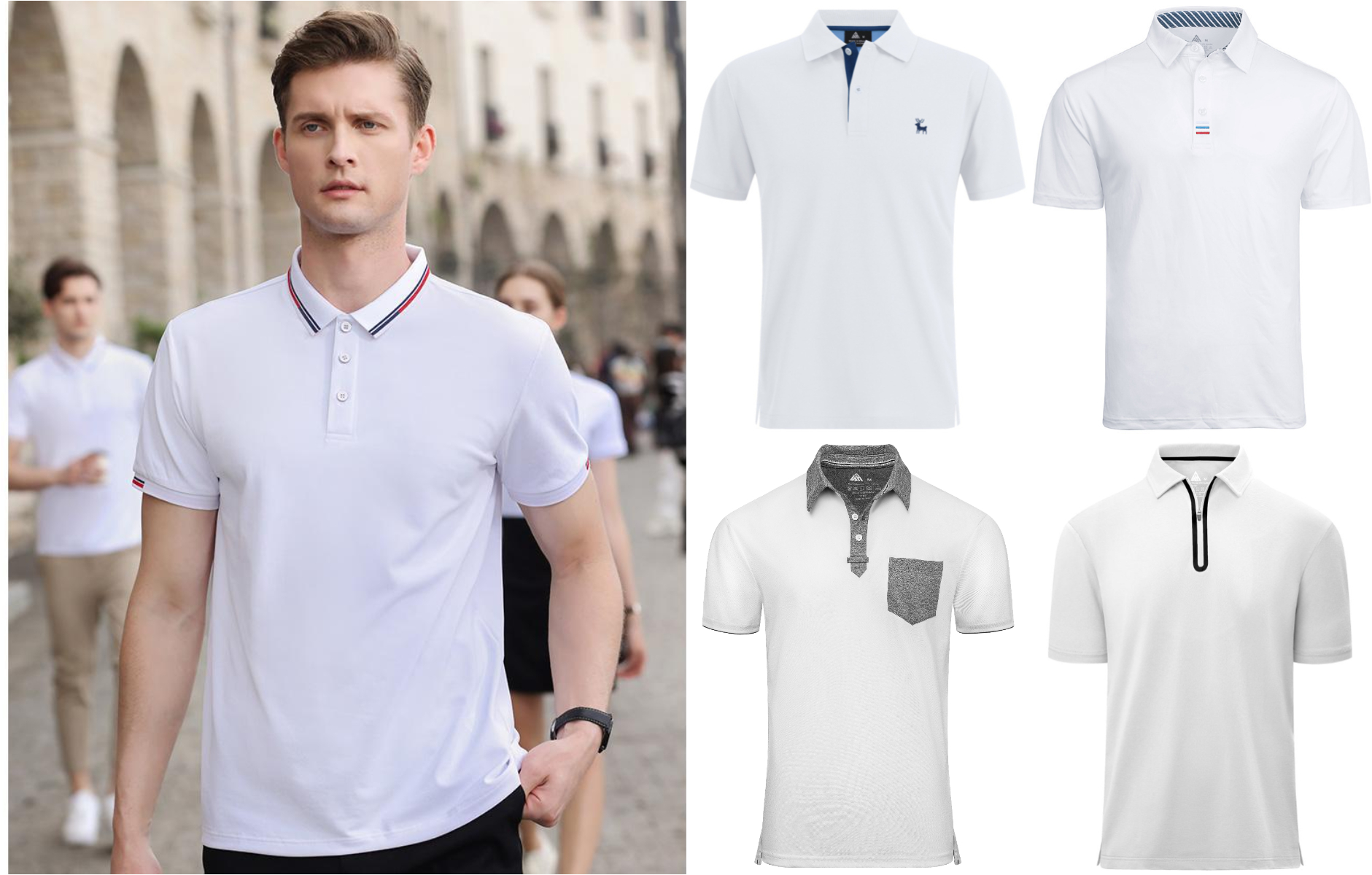 white polo shirt