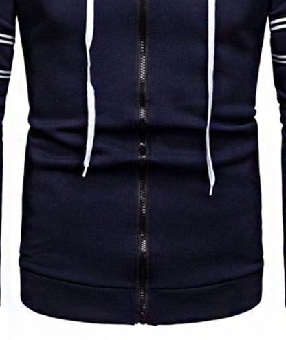ZITY Men's Long Sleeve Full Zip Up Color Block Outwear Hoodie-DUMFH04958|Zitysports