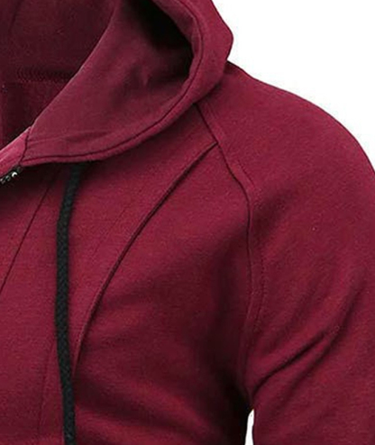 Men's Lightweight Long Sleeve Solid Color Full Zip Up Hoodie-DUMFH05025|Zitysports