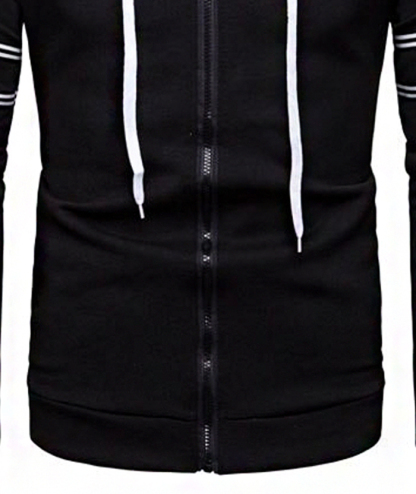 ZITY Men's Long Sleeve Full Zip Up Color Block Outwear Hoodie-DUMFH04958|Zitysports