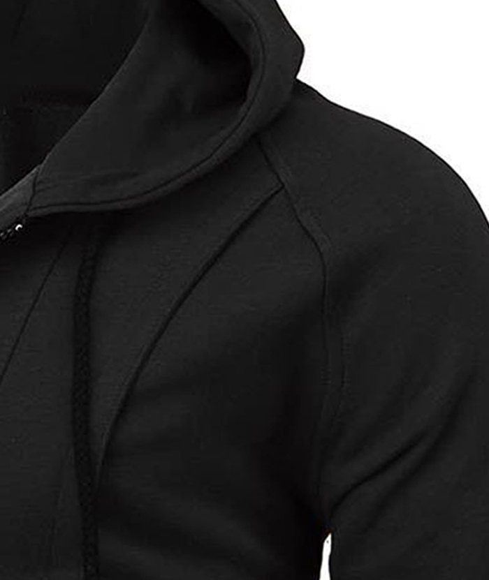 Men's Lightweight Long Sleeve Solid Color Full Zip Up Hoodie-DUMFH05025|Zitysports