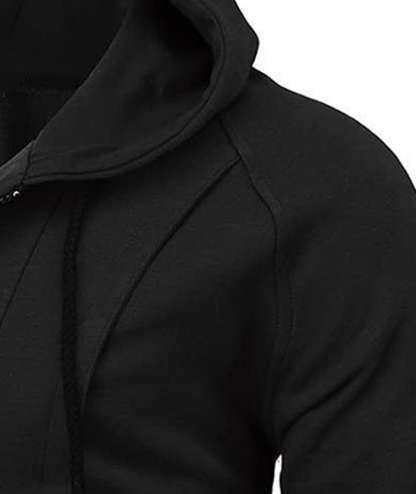 Men's Lightweight Long Sleeve Solid Color Full Zip Up Hoodie-DUMFH05025|Zitysports