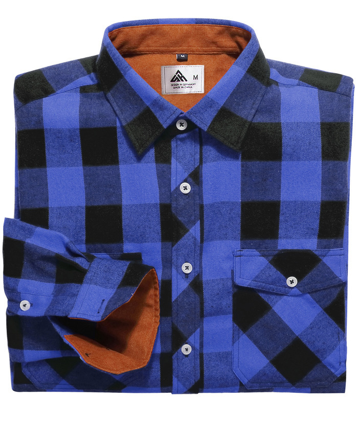 ZITY Men's Plaid Button Up Shirt with Flap Pocket Spring Fall Top-ZPK006565 | Zitysports