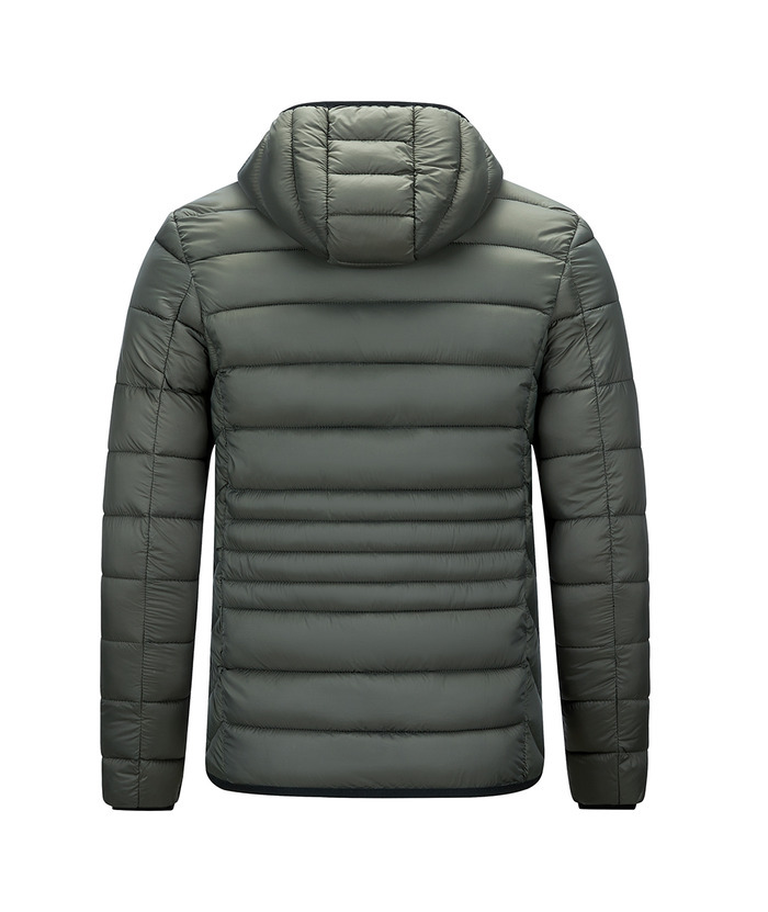 ZITY Men's Chest Pocket Hooded Puffer Jacket M-6XL-22906 Green Back | Zitysports