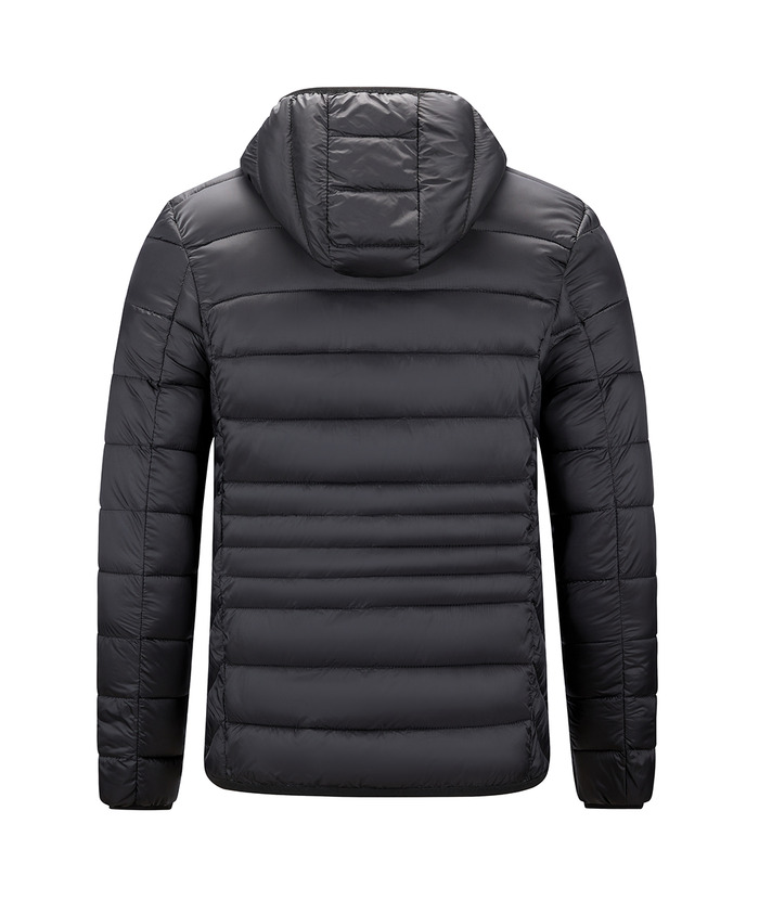 ZITY Men's Chest Pocket Hooded Puffer Jacket M-6XL-22906 Black Back | Zitysports