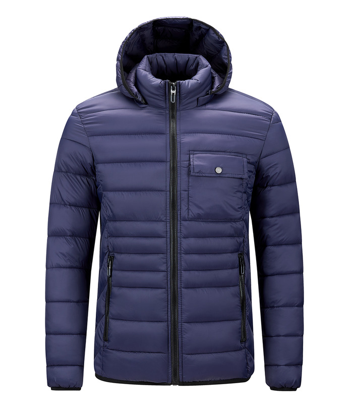 ZITY Men's Chest Pocket Hooded Puffer Jacket M-6XL-22906 Blue | Zitysports