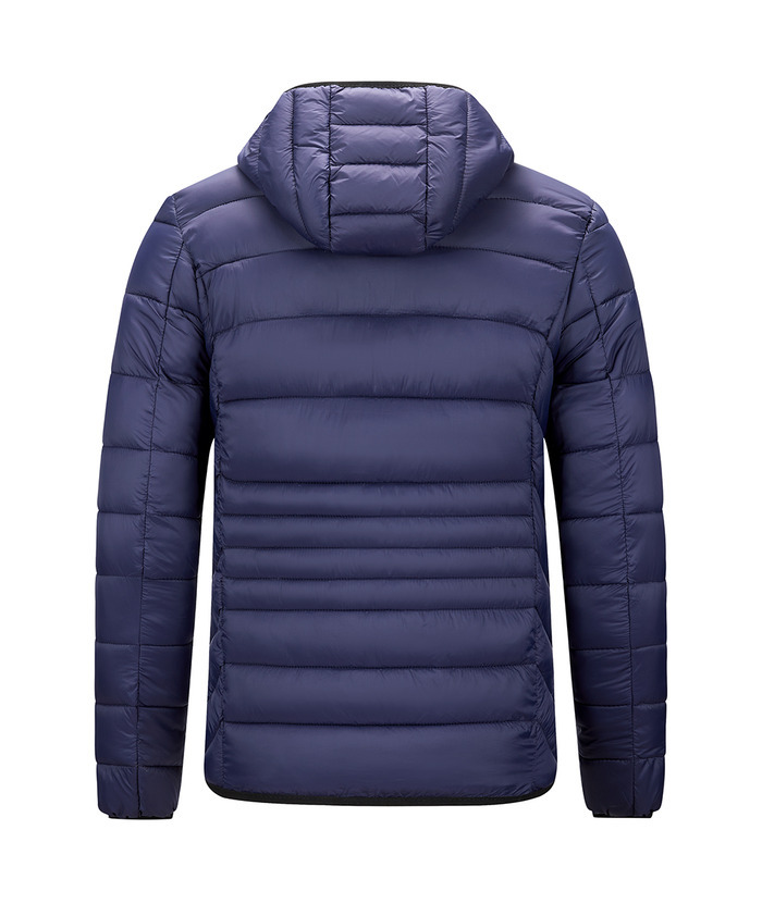 ZITY Men's Chest Pocket Hooded Puffer Jacket M-6XL-22906 Blue Back | Zitysports