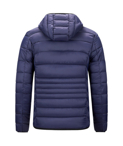 ZITY Men's Chest Pocket Hooded Puffer Jacket M-6XL-22906 Blue Back | Zitysports