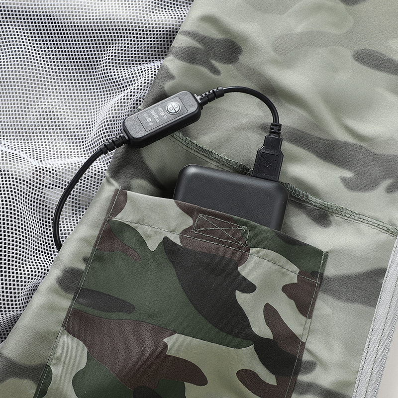 ZITY Men's Zip Up 3 Holes Fan Cooling Vest-2362