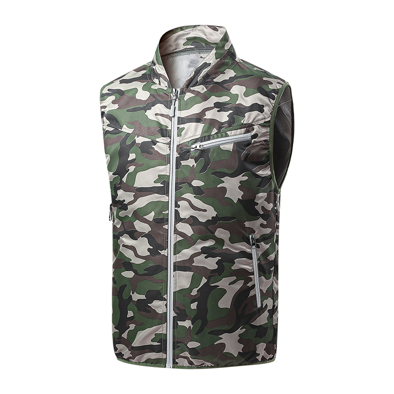 ZITY Men's 3 Holes Fan Full Zipper Cooling Vest-2376