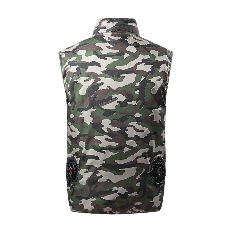 ZITY Men's 3 Holes Fan Full Zipper Cooling Vest-2376